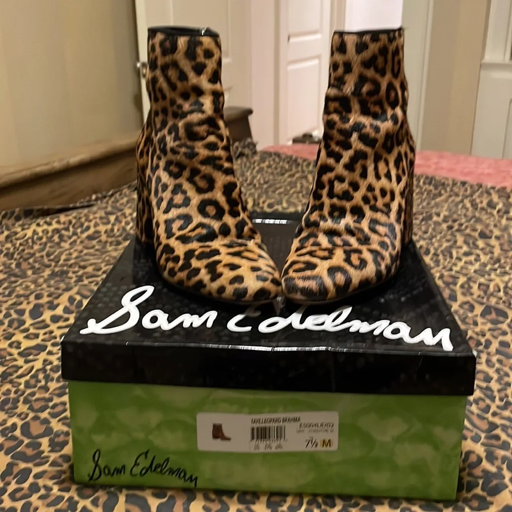 Sam Edelman Leopard Booties - Picture 2 of 10